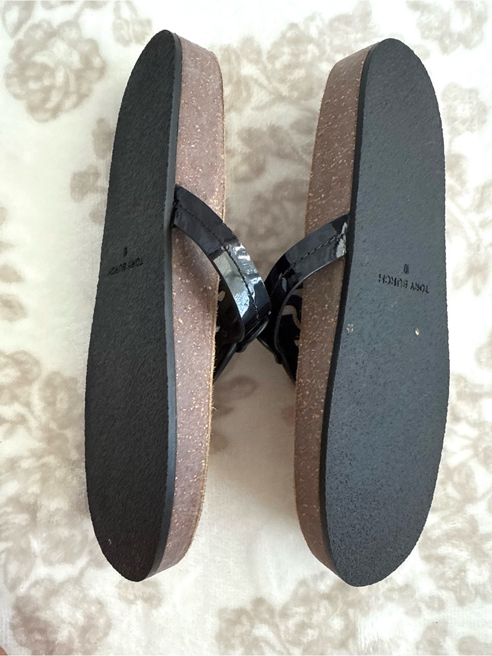 EUC Tory Burch Miller Cloud Black Patent Leather Sandals - Picture 7 of 12